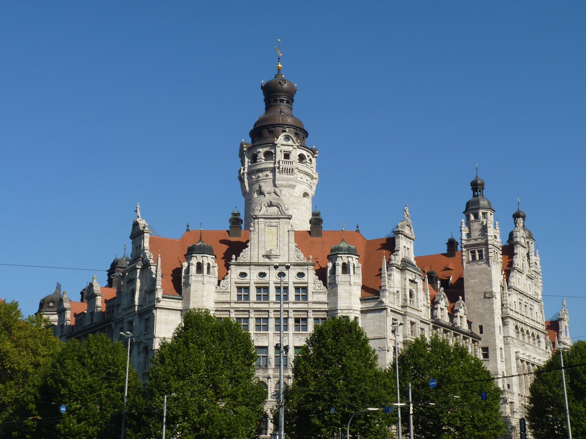 Leipzig city view with New Town Hall